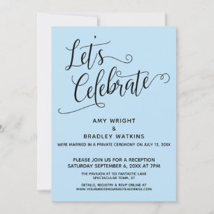 Convites Vamos Celebrar Recepção Única de Bebê Azul Elegant