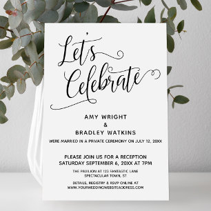 Convites Vamos Celebrar uma Recepção de Pós-Casamento Elega