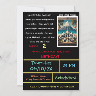 Convites Vamos começar essa festa do Panda!