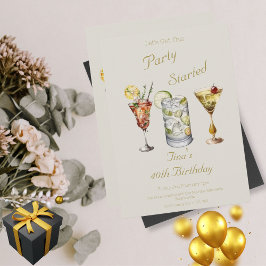 Convites Vamos Começar esta Parte aniversário de 40 anos de