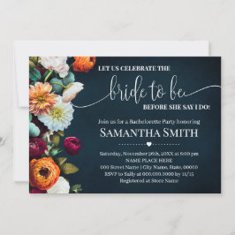 Convites Vamos comemorar noiva a ser Chá Marinho de vinho C