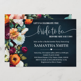 Convites Vamos comemorar noiva a ser Chá Marinho de vinho C