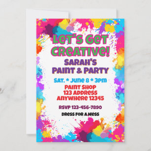 Convites Vamos Criar um Aniversário Colorido e Criativo