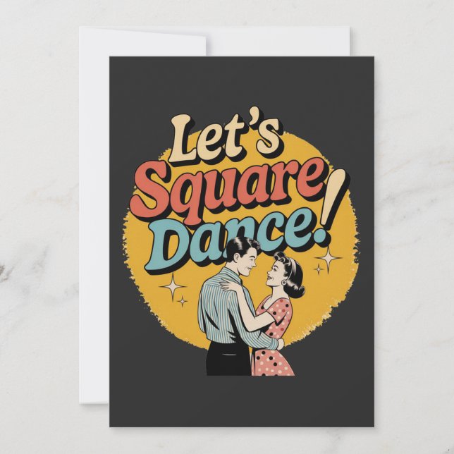Convites Vamos Dançar Quadrado Presente de dança quadrada r (Frente)