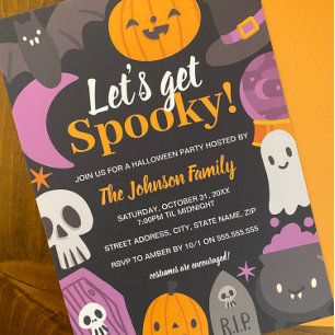 Convites Vamos de festas de Halloween fica fofo