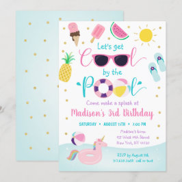 Convites Vamos de Festas de Piscina para Meninas Adquirem A