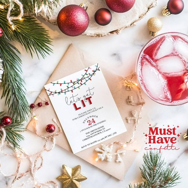 Convites Vamos de Natal Festa de Coquetel (Criador carregado)