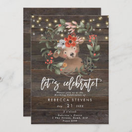 Convites vamos de ursos rústicos florais celebra aniversári