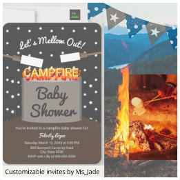Convites Vamos derreter o Chá de fraldas do Marshmallow Cam