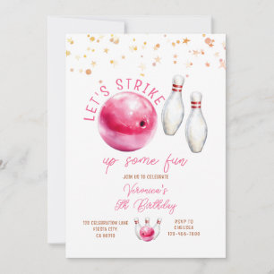 Convites Vamos Derrubar a Garota 5º Aniversário de Bowling