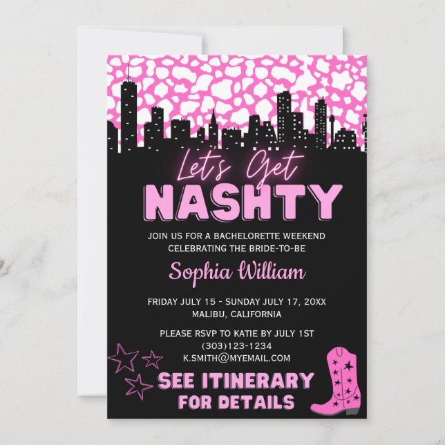 Convites Vamos do Deserto de Cowgirl do Espaço Pega Bach Na (Frente)