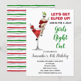 Convites Vamos Encher as Meninas do Xmas noites fora Aniver