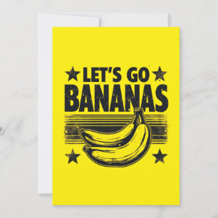 Convites Vamos Engraçado Ir Bananas Moedas-Grunge Afastadas