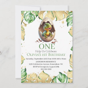 Convites Vamos entrar em um partido Dino T Rex