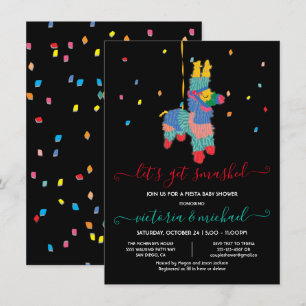 Convites Vamos esmagado, Chá de fraldas Engraçado Piñata Co