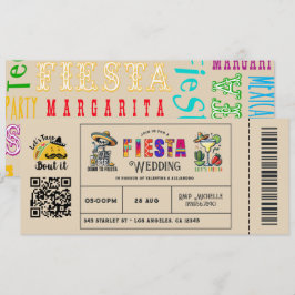 Convites "Vamos falar de Tacos" Bilhete de Casamento Fiesta