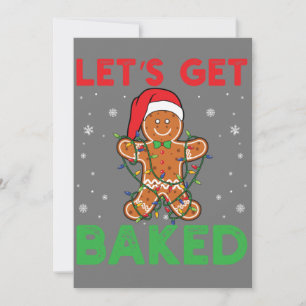 Convites Vamos Fazer Biscoitos de Natal de Gengibre Assados
