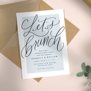 Convites Vamos fazer um brunch azul claro após o casamento