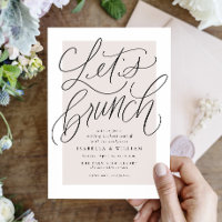 Vamos fazer um brunch com letras à mão em rosa blu