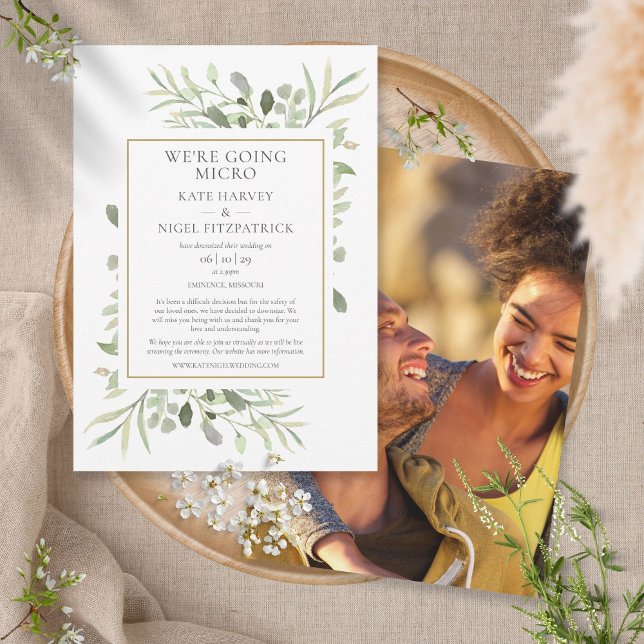 Convites Vamos Fazer um Casamento Micro Reduzido em Foto (Criador carregado)