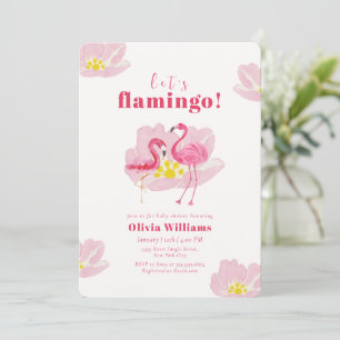Convites Vamos Fazer um Chá de Bebê Flamingo Tropical Flori