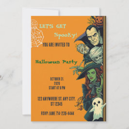 Convites Vamos Fazer uma Festa Assustadora de Halloween
