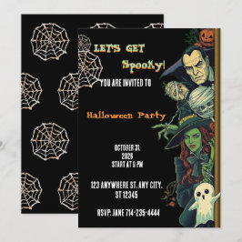 Convites Vamos Fazer uma Festa Assustadora de Halloween