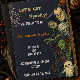 Convites Vamos Fazer uma Festa Assustadora de Halloween