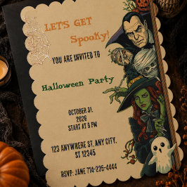 Convites Vamos Fazer uma Festa Assustadora de Halloween