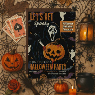 Convites Vamos Fazer uma Festa de Halloween Assustadora