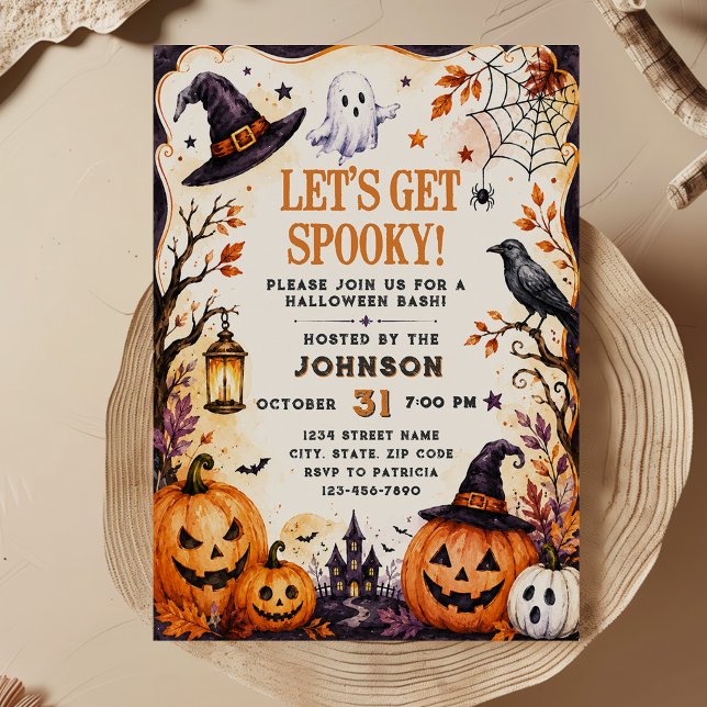 Convites Vamos Fazer Uma Festa de Halloween Assustadora (Criador carregado)