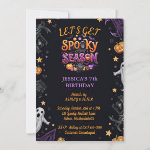 Convites Vamos Fazer uma Festa de Halloween Assustadora Con