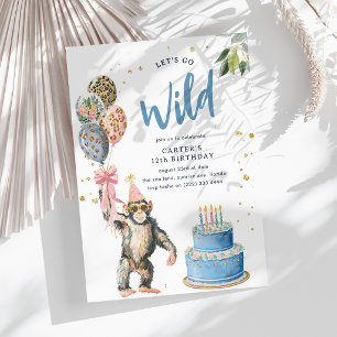 Convites Vamos Fazer uma Safari Selvagem para o Aniversário