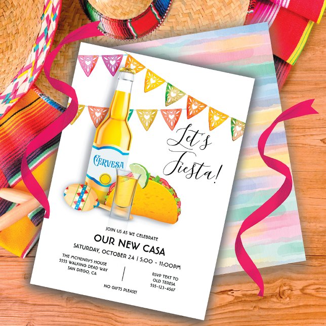 Convites Vamos Festa Cerveja tequila taco Nova Casa (Criador carregado)