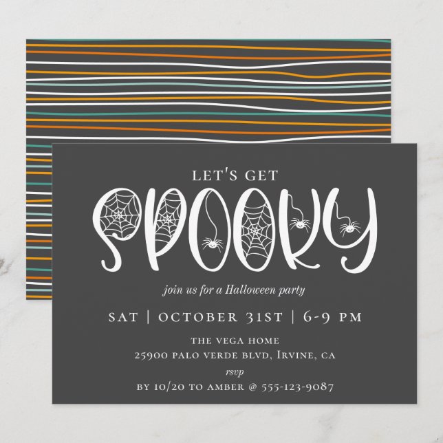 Convites Vamos Festa de Halloween SPOOKY (Frente/Verso)