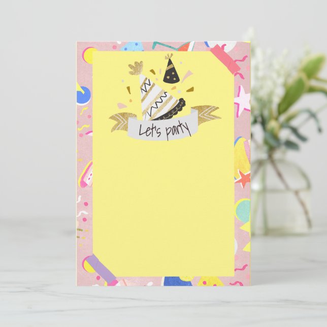 Convites Vamos festejar (Em pé/Frente)