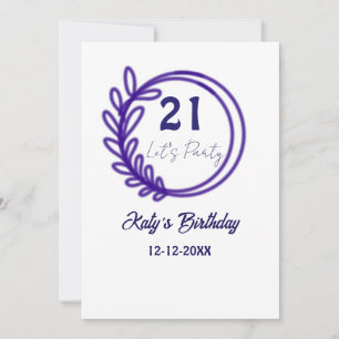 Convites VAMOS FESTEJAR aniversário de 21 anos nome CÍRCULO