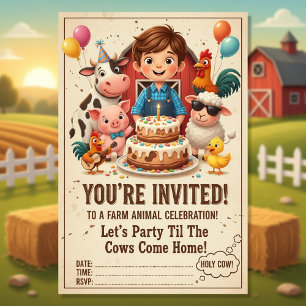 Convites Vamos Festejar Até que as Vacas Voltem para Casa