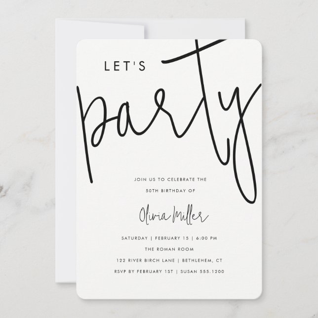 Convites Vamos Festejar Celebração de Aniversário (Frente)