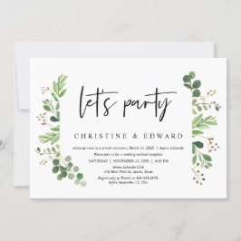 Convites Vamos Festejar, Celebração de Casamento Intimo