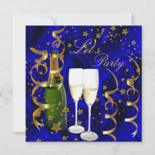 Convites Vamos Festejar Champagne Estrelas Douradas Streame