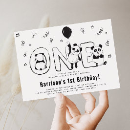 Convites Vamos 'Festejar como um Panda' 1º Aniversário