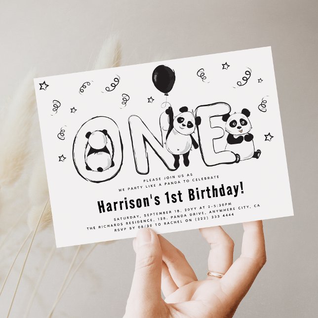 Convites Vamos 'Festejar como um Panda' 1º Aniversário (Criador carregado)
