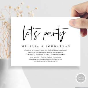 Convites Vamos Festejar, Jantar de Elopement de Casamento I