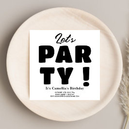 Convites Vamos festejar ! Letra Negrito Preta e Branca List