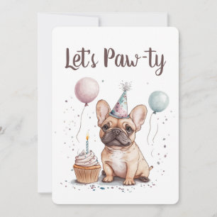 Convites Vamos Festejar o Aniversário do Bulldog Francês