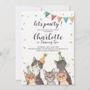 Convites Vamos festejar o aniversário do Gato