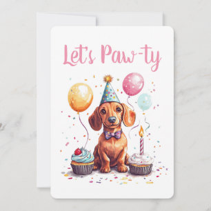 Convites Vamos Festejar o Aniversário dos Dachshund
