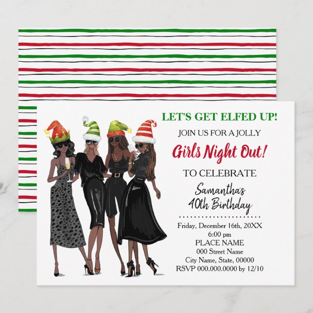 Convites Vamos fica amaldiçoado na noite de Natal, no anive (Frente/Verso)