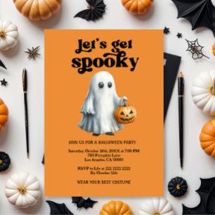 Convites Vamos fica assustado, festa de Halloween